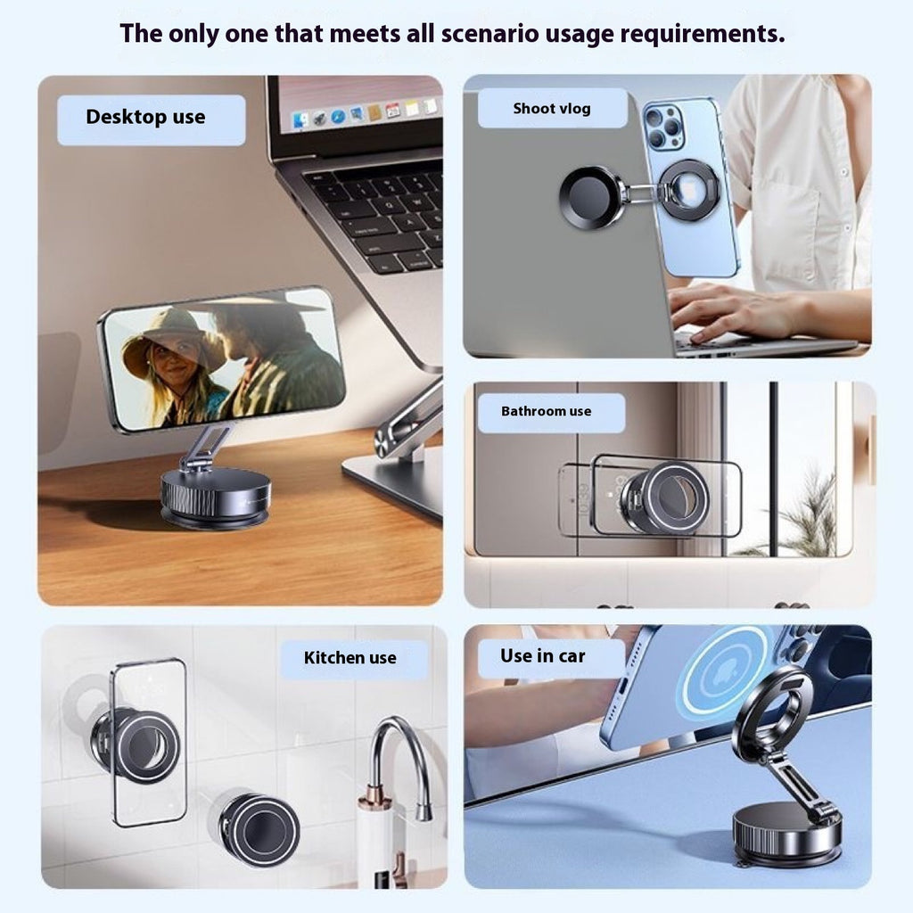 Car Mobile Phone Holder Strong Magnetic Ring Folding Rotating Car Bracket